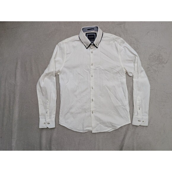 Cactus Man Size Medium Ricky Singh White Button Down Shirt Long Sleeve - Picture 1 of 4